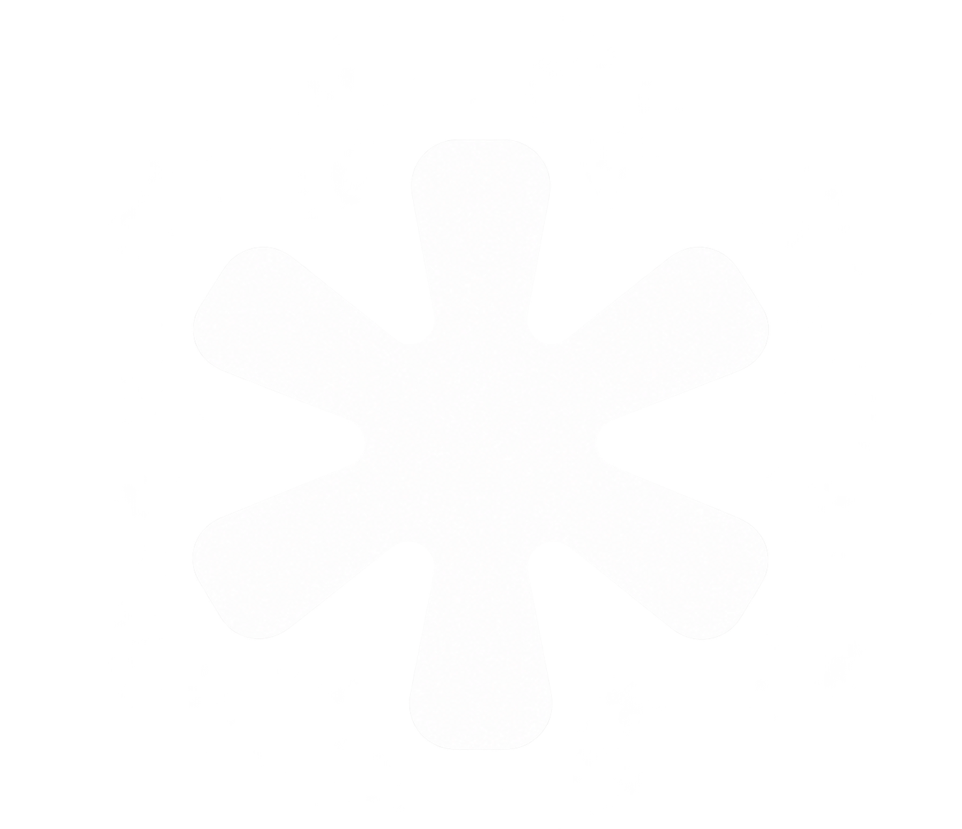 White Rounded Asterisk Icon
